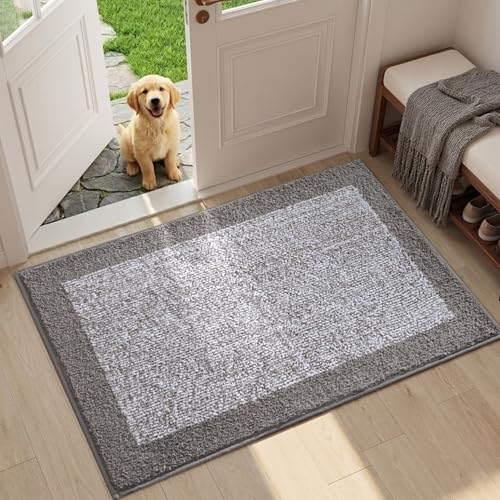 36x24 Bathroom Rugs Non Slip Washable (Light Grey / 2' x 3' (Rectangular))