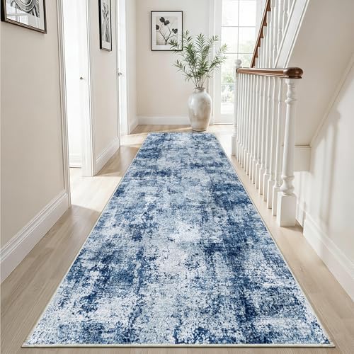 3x10 Washable Runner Rug for Hallway (Blue / 3' x 10' (Rectangular))