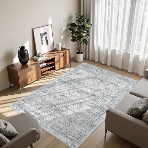 4x6 Area Rug for Entryway (Grey/Ivory / 4' x 6' (Rectangular))