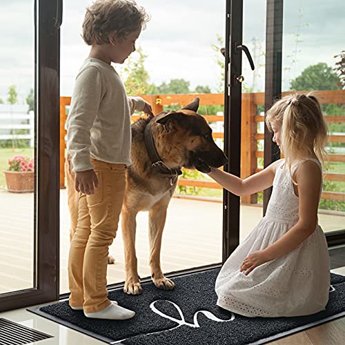 Door Mat Welcome Mat Floor Mat for Entryway (Black-hello / 2'0" x 3'0" (Rectangular))