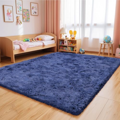 5x8 Shag Area Rug for Bedroom (Blue / 5' x 8' (Rectangular))