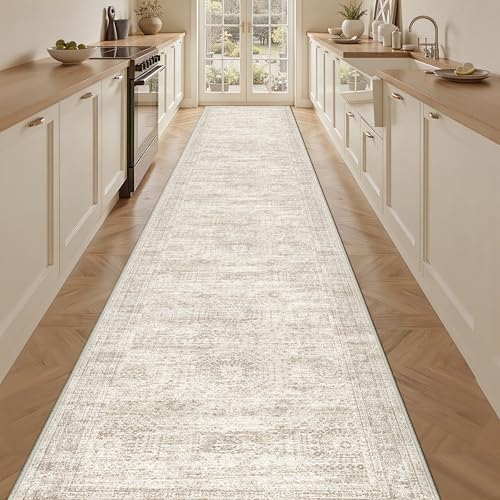 3x16 Runner Rug Non Slip (Beige/Ivory / 3' x 16' (Runner))