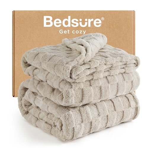 Checkered Soft Cozy Fleece Full Blanket for Bed (Oatmeal / Full (84" X 90"))
