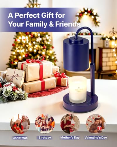 Dimmable Candle Warmer Lamp with Timer (Blue)