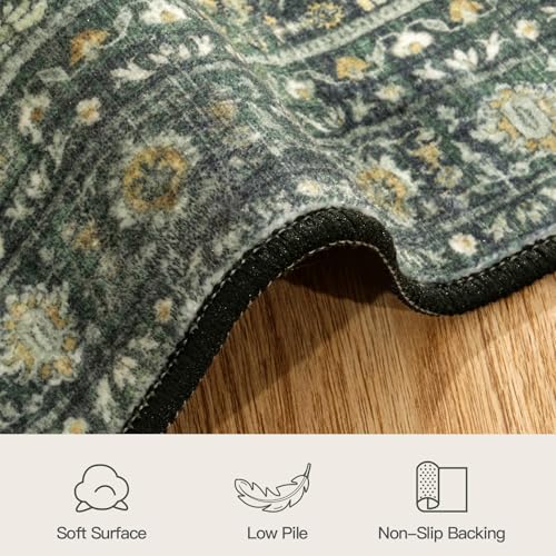 4ft Area Rugs for Living Room Bedroom (Green / 4' (Round))