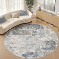 10ft Round Area Rug Living Room Rugs (Blue Grey / 10' (Round))