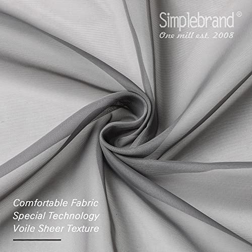 Grey Sheer Curtains 84 Inches Long (Charcoal Grey / 42"W x 84"L (Pack of 2))