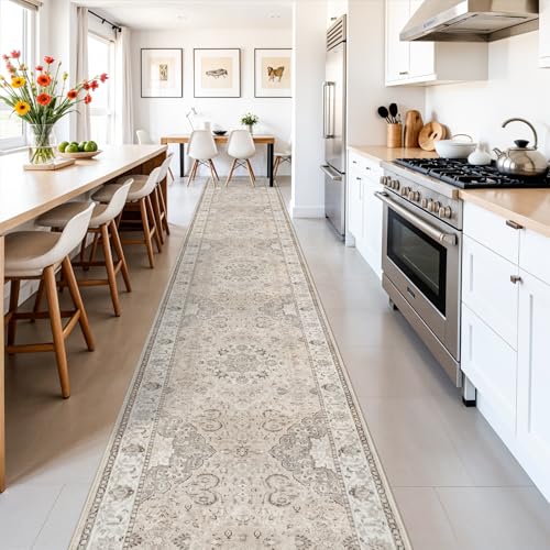 Hallway Washable Runner Rug (3' x 16' (Rectangular) / Beige)