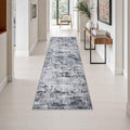 2.6x8 Washable Runner Rug：Modern Abstract Kitchen Soft Carpet Grey (Grey / 2'6" x 8' (Rectangular))