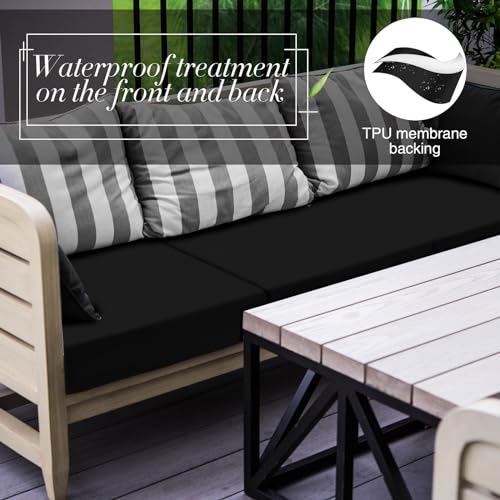 4 Pcs Stretch Cushion Covers (Black / Seat Cover)