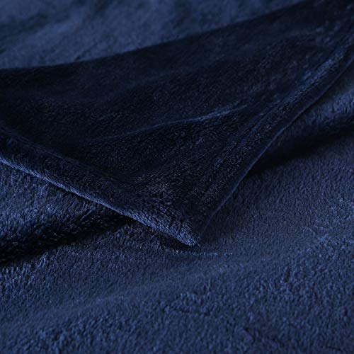 Large Flannel Fleece Throw Blanket (60"x80" / Navy)
