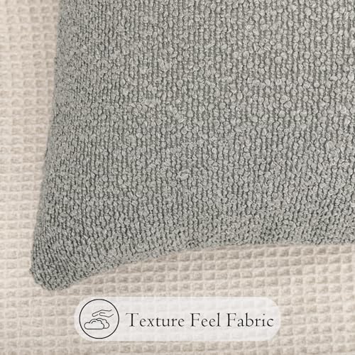 Boucle Lumbar Pillow Cover 16x24 inch Light Gray (Light Gray / 24" x 16" (Pack of 1))