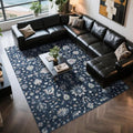 8x10 Boho Washable Area Rugs for Living Room (8' x 10' (Rectangular) / Blue-brown-brownness-white)