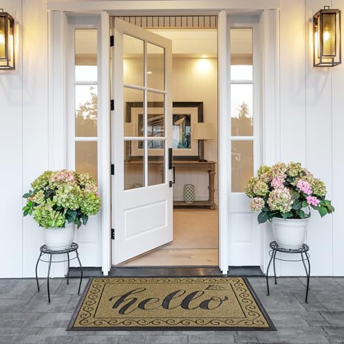 Welcome Mats for Front Door 36x24 (Beige Brown / 36x24 Inch)