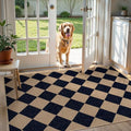 Colette Checkered Easy Jute Entry Rug (3' x 5' (Rectangular) / Nature and Black/Checkerboard -2)