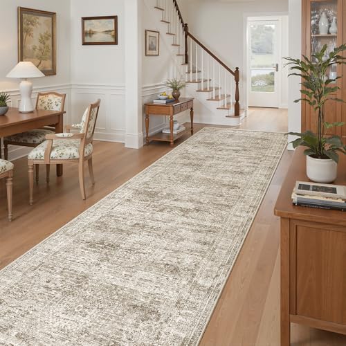 Washable 3x10 Hallway Runner Rug Non (Brown / 3' x 10' (Runner))
