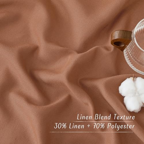 Caramel Linen Curtains for Kitchen (Caramel / 55"W x 102"L (Pack of 2))