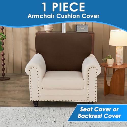 1 Piece Stretch Couch Cushion Covers Individual Sofa Slipcovers (Single Seat Cushion/Backrest / Coffee)
