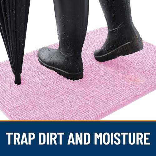 Dog Door Mat for Muddy Paws 59x35 (Pink / 59" X 35")
