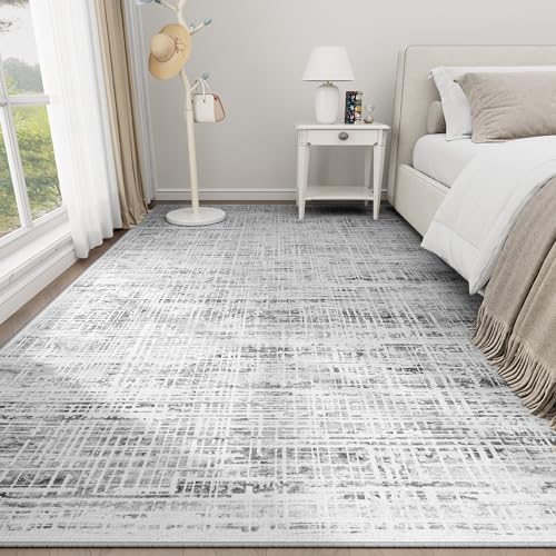 8x10 Washable Area Rug for Living Room Bedroom (White Gray / 8' x 10' (Rectangular))