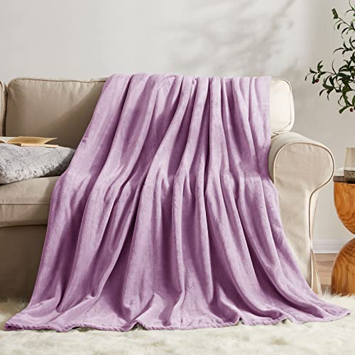 Fleece Blanket Twin Size Lilac Lightweight Super Soft Cozy Luxury Bed Blanket Microfiber (Lilac / Twin(60"x80"))