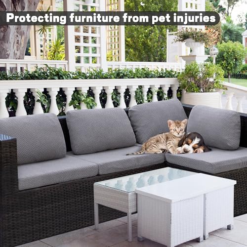 8Pcs Outdoor Cushion Covers (Gray Checkered / 8PCS)