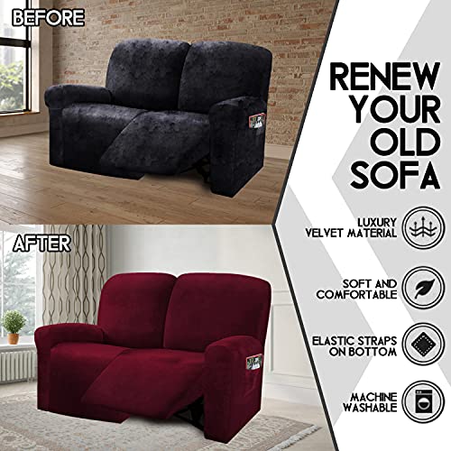 Reclining Love Seat Slipcover (Burgundy - Wine)