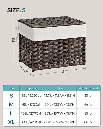 Woven Storage Basket with Lid (35 L / Brown)