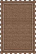 Scalloped Hallway Runner 2x10 Kitchen Rugs Non Slip Washable (Mocha Mousse / 2' x 10' (Runner))