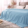 Fleece Blanket Soft Queen Size Bed Blanket Washed Blue 90"x90" (Washed Blue / Queen(90"x90"))