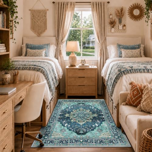 Washable Area Rug (Teal / 4' x 6' (Rectangular))
