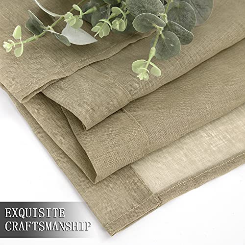 Sheer Curtain Linen Textured Living Room Curtains Sheer Light Filtering Rod Pocket Voile Curtain for Bedroom (54"W x 72"L (Pack of 2) / Taos Taupe)