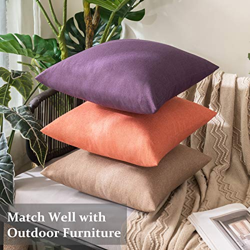 Decorative Outdoor Pillow Covers Euro Waterproof 24x24 Khaki (24" x 24" (Pack of 2) / Khaki)