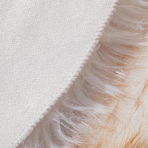 Faux Fur Sheepskin Rug (2' x 6' (Runner) / White and Yellow)