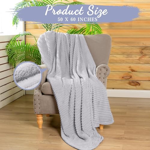Flannel Throw Blankets Bulk Outdoor Wedding (Light Gray)
