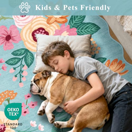 5x7 Area Rugs for Bedroom (Teal (Big) / 5' x 7' (Rectangular))