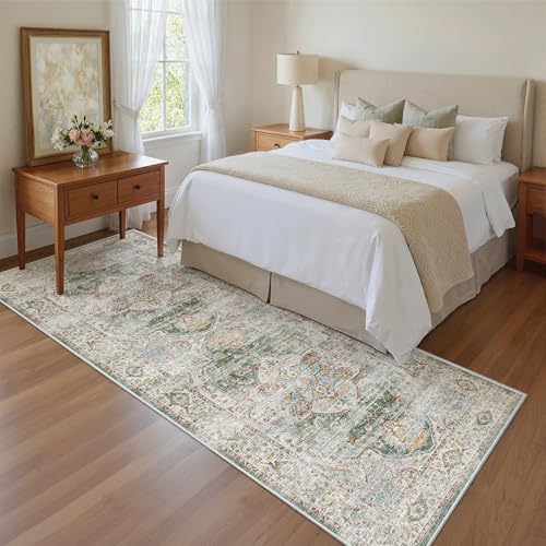 Kitchen Runner 2'6''x8' Soft Rug Runners for Hallways (Green / 2'6" x 8' (Runner))