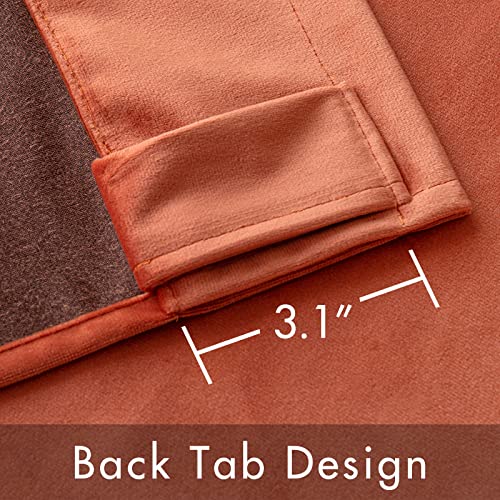 Velvet Curtains 52x96 inches 2 Panels Burnt Orange Blackout Curtains (Burnt Orange / 52"W x 96"L (Pack of 2))