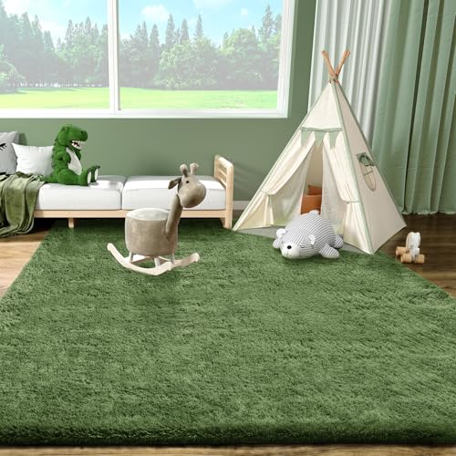 Gray Green Rug Grass Area Rugs for Bedroom (Grey Green / 4' x 6' (Rectangular))