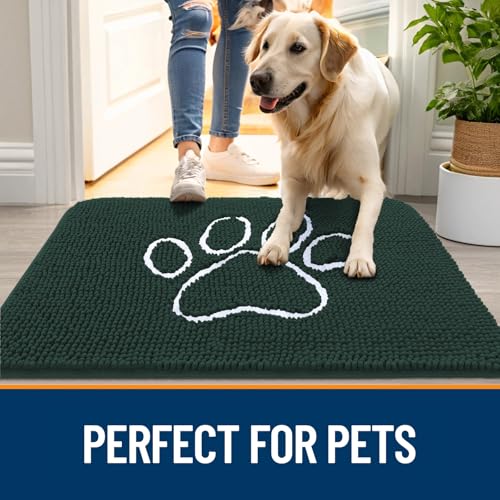 Dog Door Mat for Muddy Paws 36x24 (Blackish Green / 36" X 24")