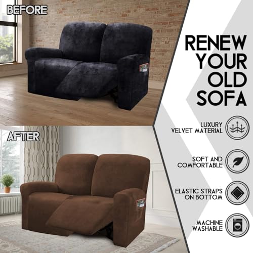 Reclining Love Seat Slipcover (Chocolate)