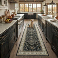 Washable Area Rug (Black/Vintage/Beige / 2' x 8' (Rectangular))