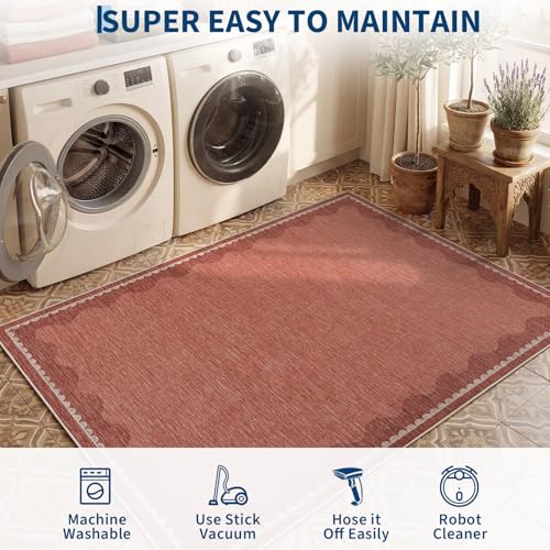 6x9 Red Area Rug (Jute Red / 6' x 9' (Rectangular))