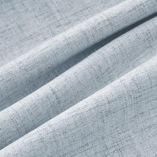 100% Blackout Linen Curtains 42 x 84 Inch Chambray Blue 2 Panels (Chambray Blue / 42"W x 84"L (Pack of 2))