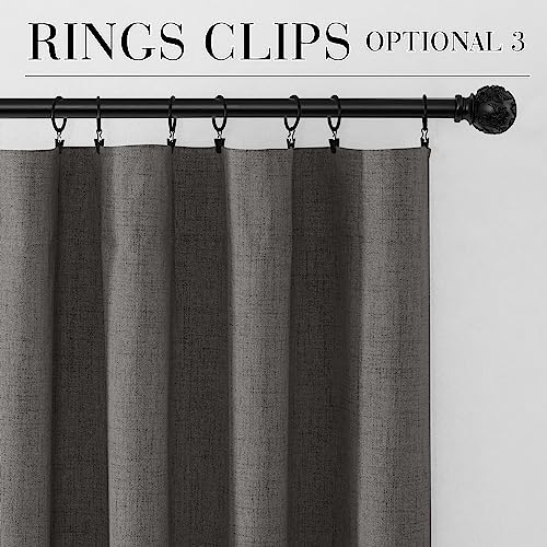 Grey 100% Blackout Curtains 63 Inch Long for Bedroom Nursery (Grey / 52"W x 63"L (Pack of 2))