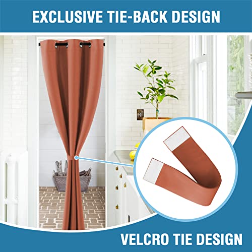 Doorway Curtain Blackout Closet Door Curtain Room Divider Window Treatment Curtain for Bedroom Thermal Insulated Privacy Drape Soundproof Grommet (42"W x 80"L (Pack of 1) / Orange)