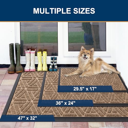 Front Door Mat Outside Entrance (Coffee / 29.5" X 17")