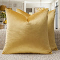 Yellow Velvet Pillow Covers 16x16 Decorative Pillows Pack of 2 (Yellow / 16" x 16" (Pack of 2))