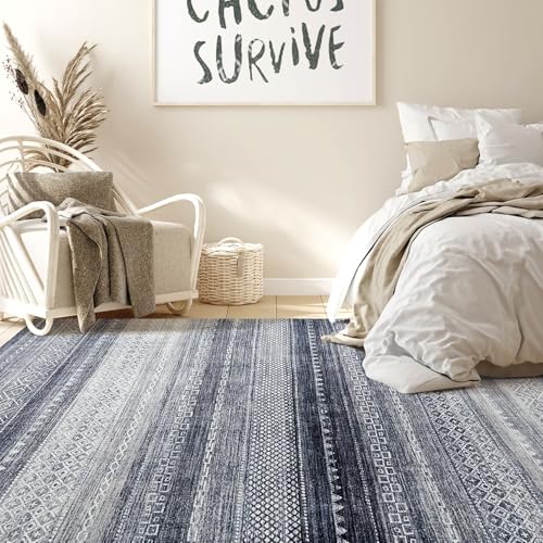 Area Rug Living Room Rugs (Denim Blue / 7' X 10' (Rectangular))