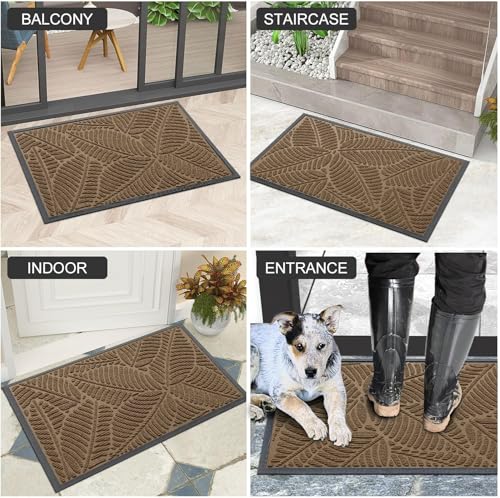 Waterproof Front Doormat (Light Brown / 47" X 17")